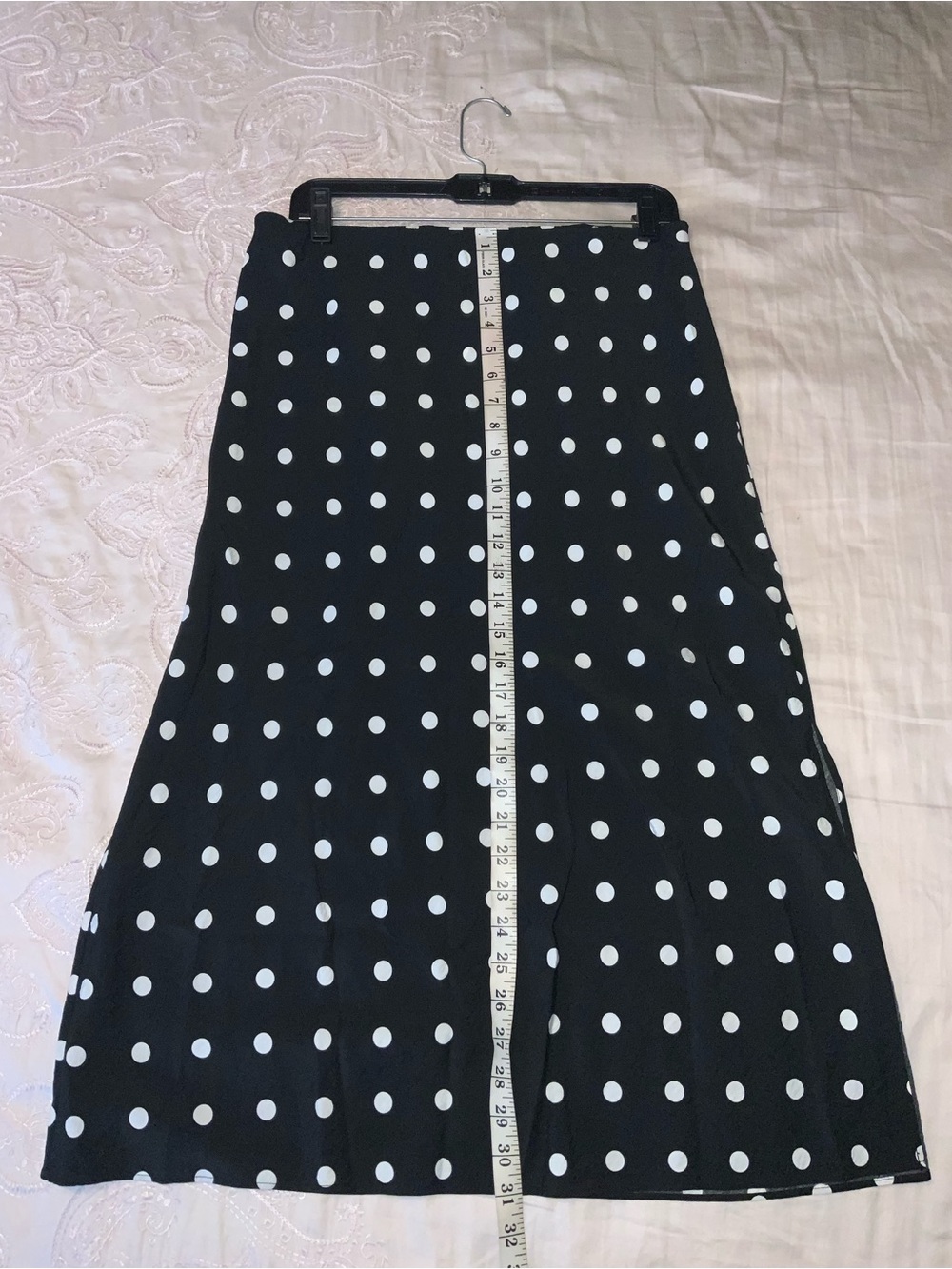 Madewell The Layton Midi Slip Skirt True Black Polka Dot NWT Size 6 - Picture 7 of 10